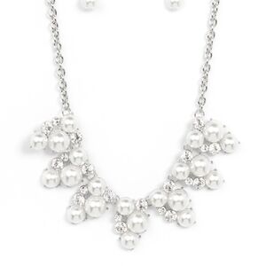 Paparazzi Silver and White Crystal Necklace  Renown Refinement Fashion Jewelry